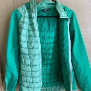 Sea foam green North Face puffer